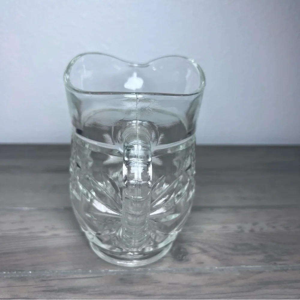Vintage Anchor Hocking Early American Prescut (EAPC) Star of David Glass Pitcher